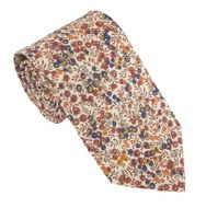 Wiltshire bud orange tie and square made with liberty print