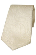 SOPRANO ivory Silk Tie and Pocket Square also available in beige YWSN57