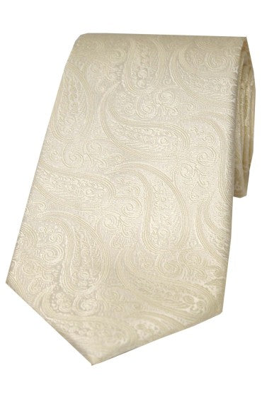 SOPRANO ivory Silk Tie and Pocket Square also available in beige YWSN57