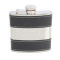 Hip flask in Silver with Black Banding