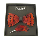 Bow Tie - Van Buck Feather Bow Tie & Lapel Pin Set