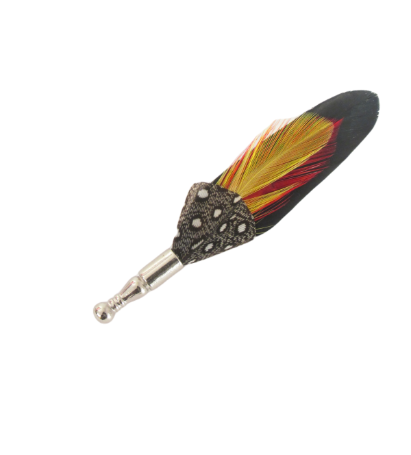 Feather lapel pins choice of colour