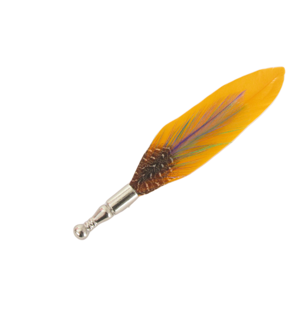 Feather lapel pins choice of colour