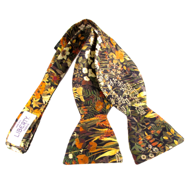 Faria silk self tie bow tie made with Liberty fabric