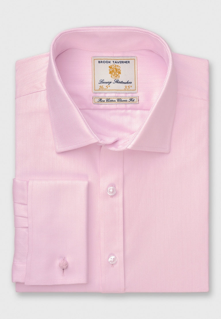 Long sleeve pink shirt Double Cuff