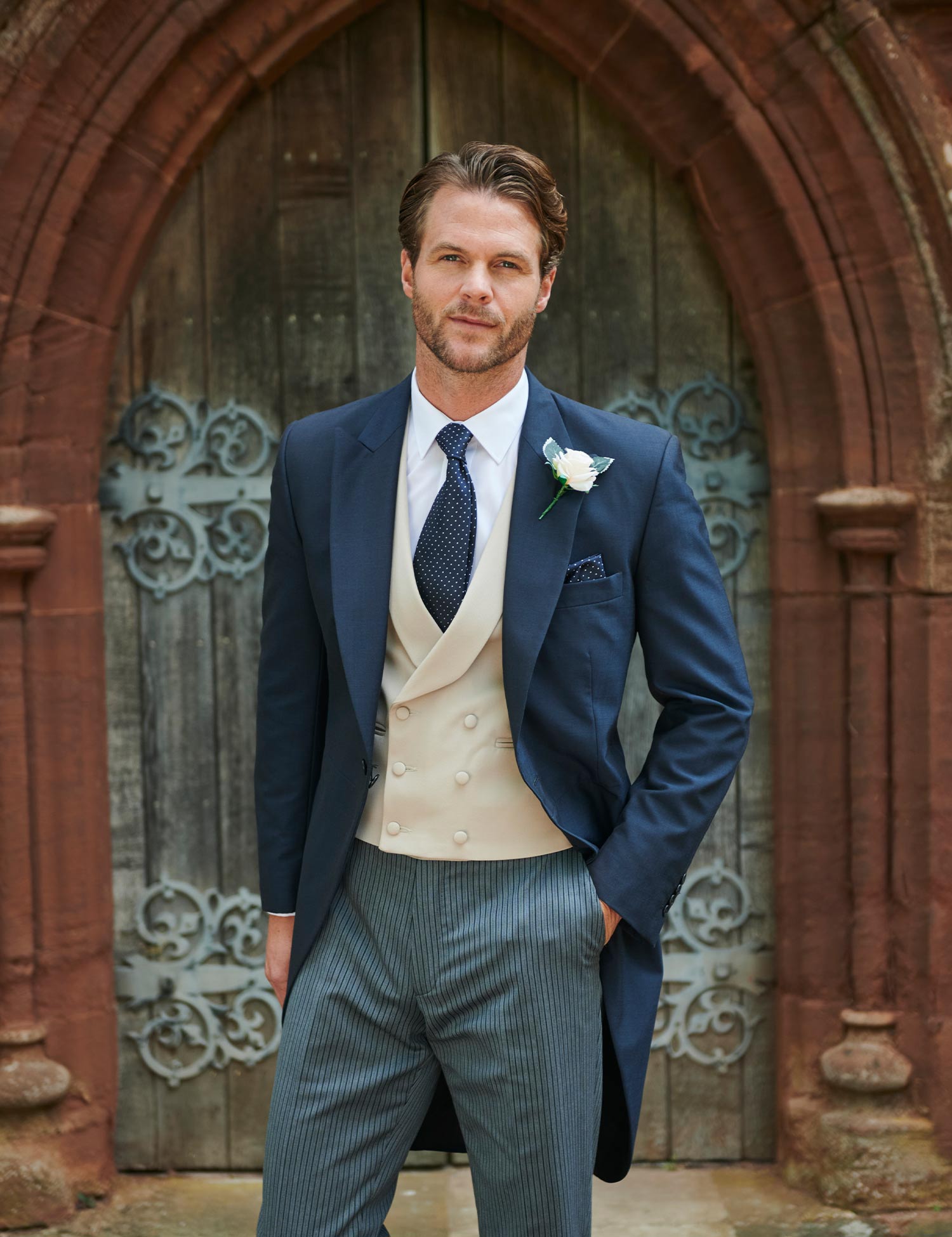 Navy Tails 3 piece hire with Dress Shirt