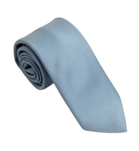 VAN BUCK CORNFLOUR BLUE SATIN TIE AND POCKET SQUARE