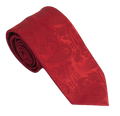 VAN BUCK RED POLY PAISLEY TIE AND POCKET SQUARE