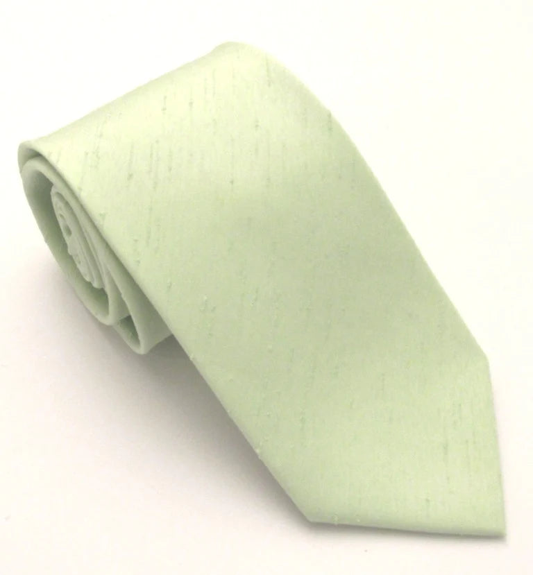 VAN BUCK MINT SLUB TIE AND POCKET SQUARE