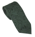 Van buck bottle green paisley silk tie and pocket square