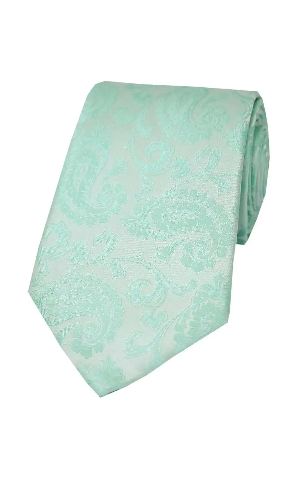 Soprano light cyan paisley tie and pocket square
