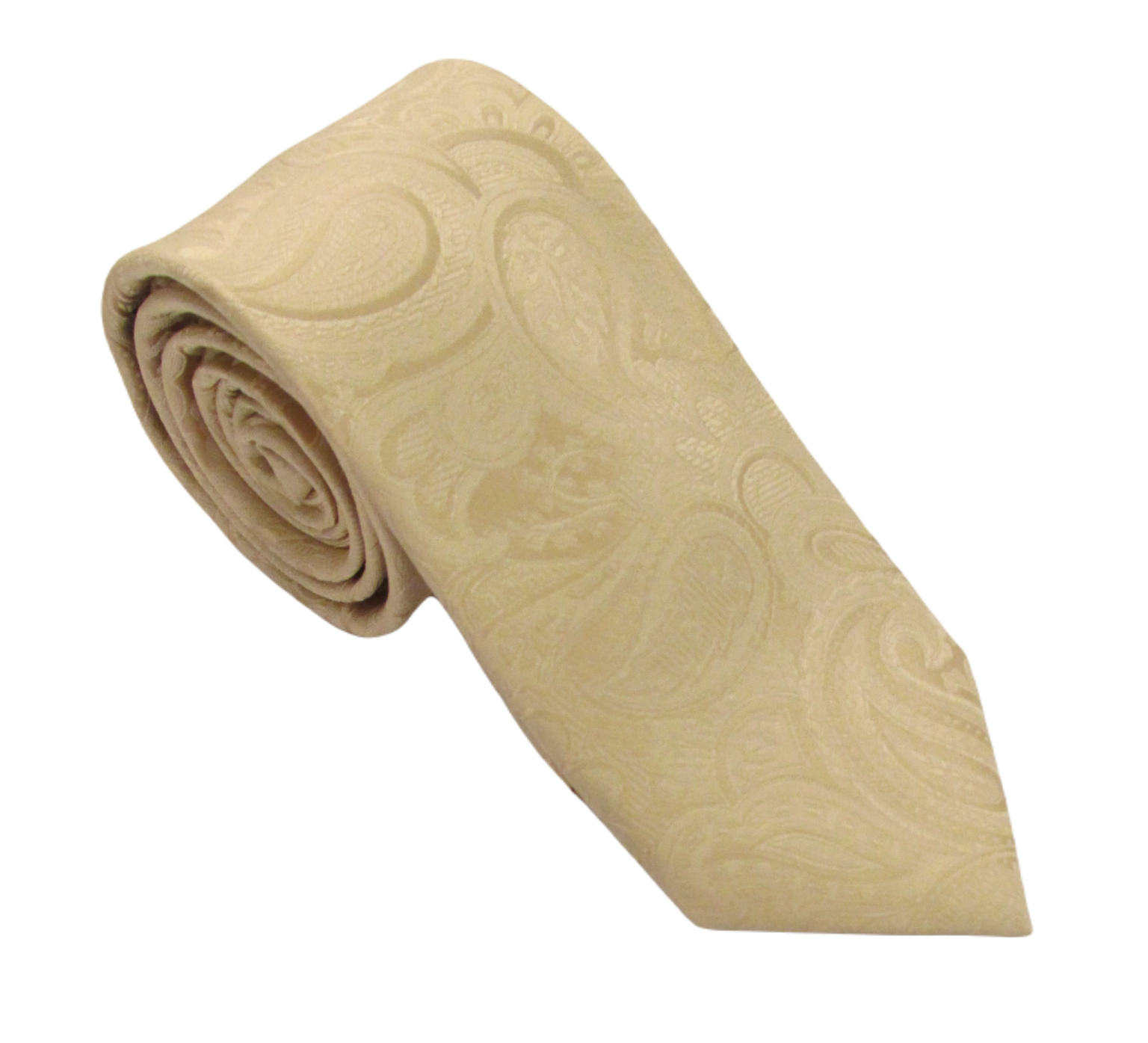 Van buck cream/champagne paisley silk tie and pocket square