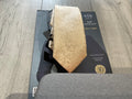 Soprano gold leaves silk tie and pocket square (depleted stock)