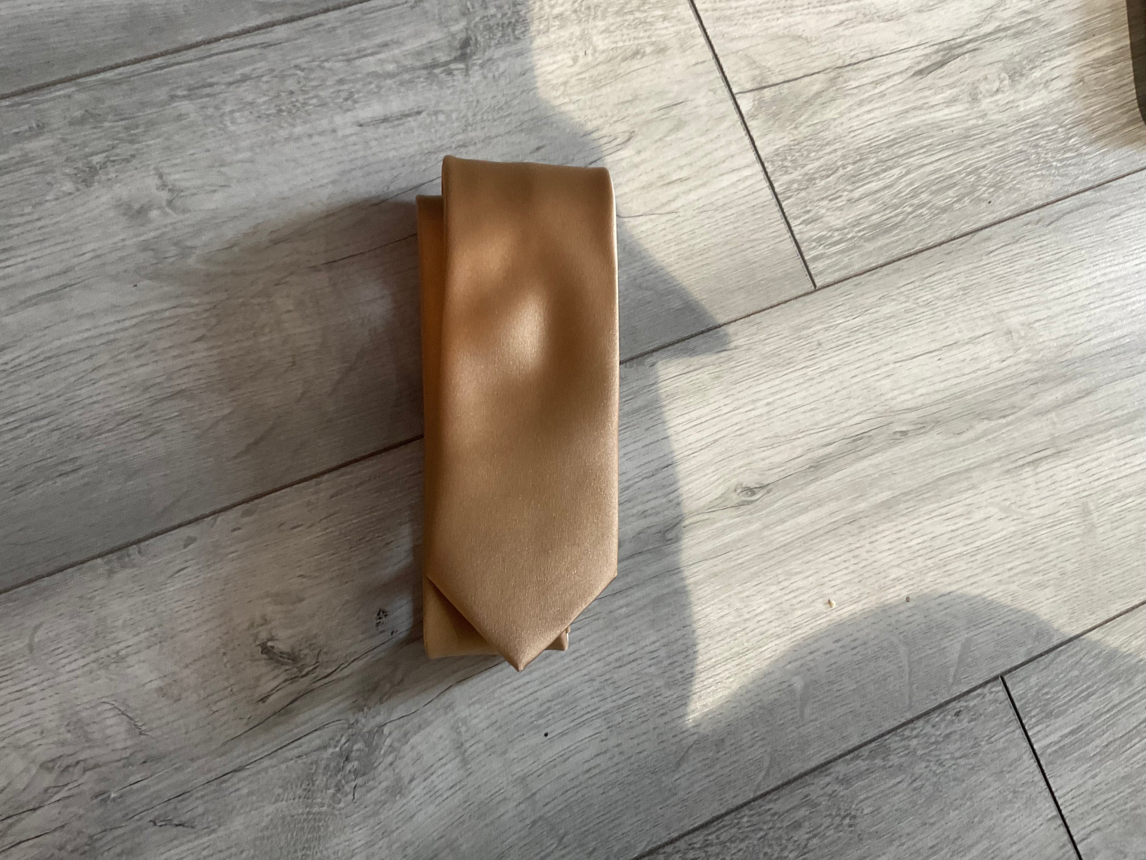 Van buck latte satin tie and pocket square (discontinued)