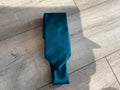 Van buck dark teal satin tie and pocket square (discontinued)