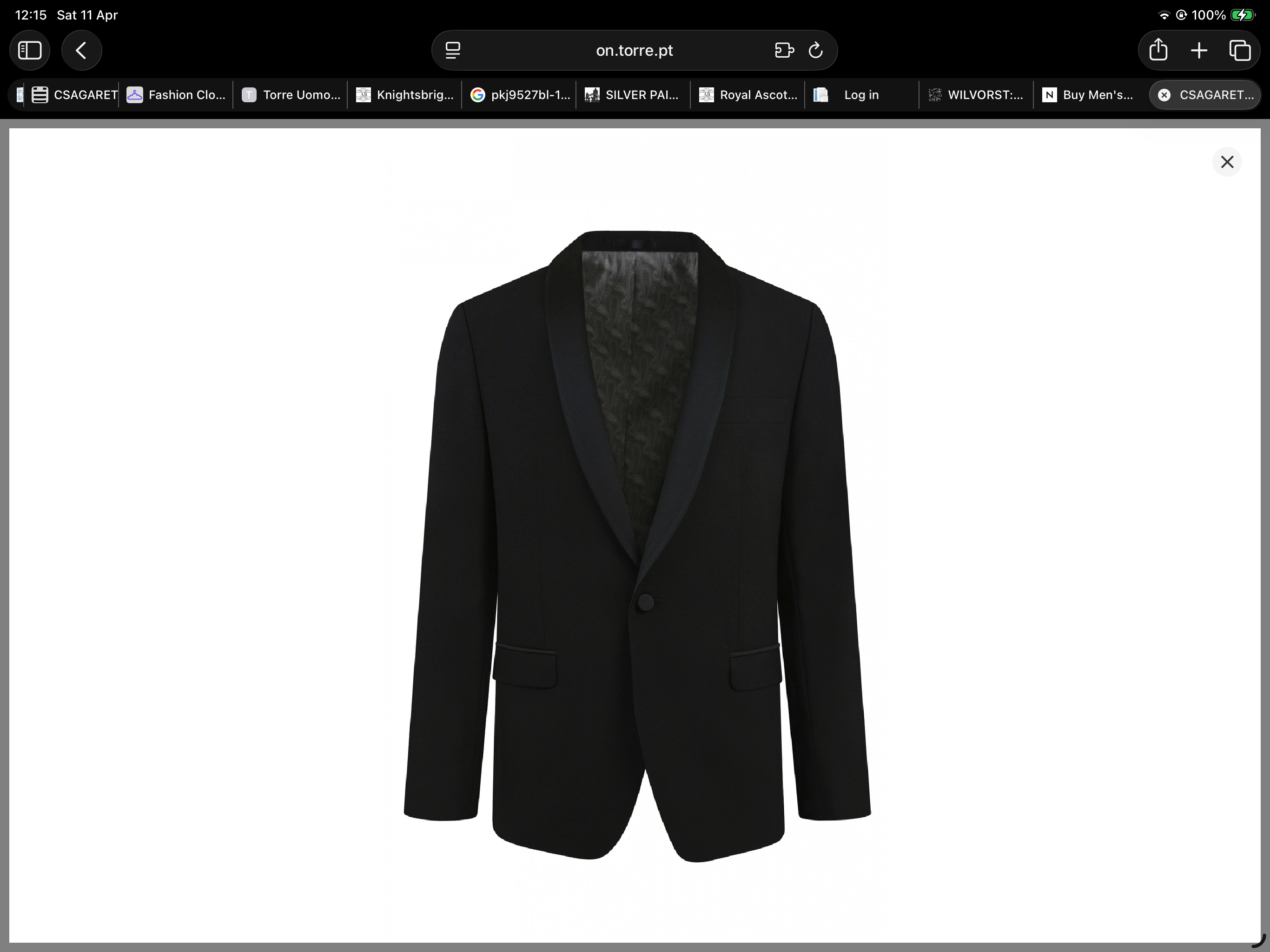 Black Tie Shawl Collar Jacket