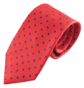 Van Buck Red with Blue Polka Dot Silk Tie