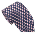 Van Buck Italian Printed Silk Navy Elephant Tie