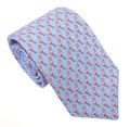 Van Buck Printed Silk Baby Blue Flamingo Tie