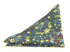 Van Buck Strawberry Theif Teal Tie and Pocket Square made with Liberty Fabric
