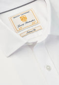 Tailored Fit White Royal Oxford Single Cuff Cotton Shirt