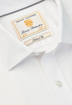 Tailored Fit White Royal Oxford Single Cuff Cotton Shirt