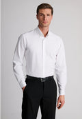 Tailored Fit White Pique Cotton Blend Shirt