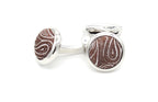 A set of Wedding paisley fabric covered cufflinks