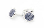 A set of Wedding paisley fabric covered cufflinks