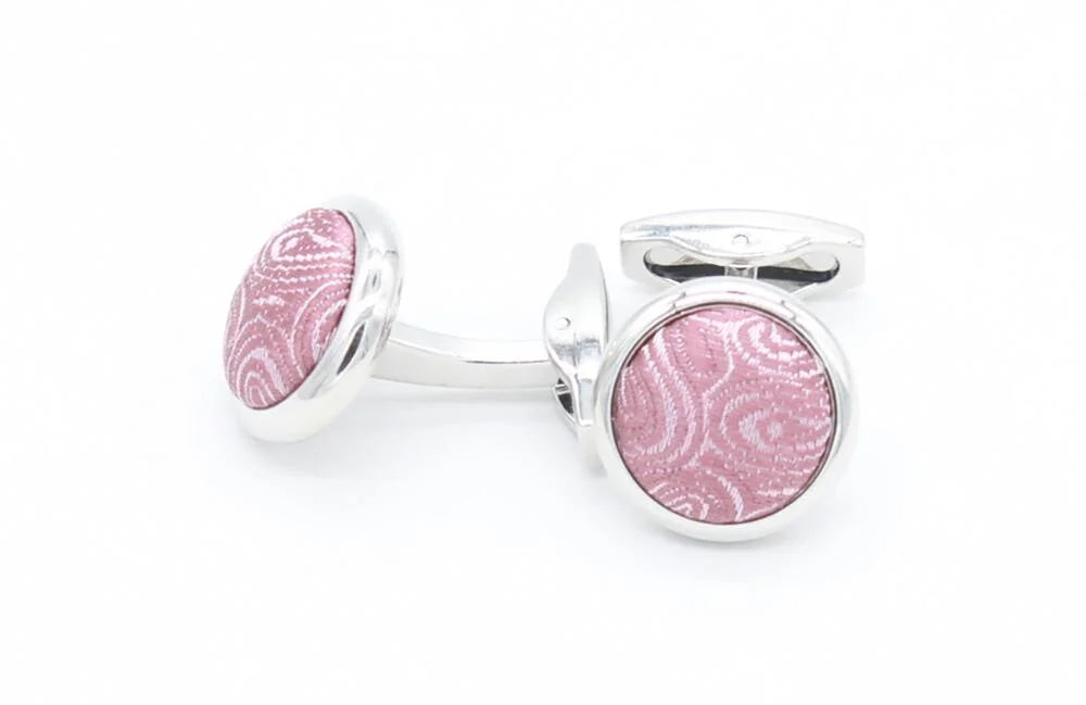 A set of Wedding paisley fabric covered cufflinks
