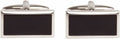 Van Buck Silver Onyx rectangle Cufflinks