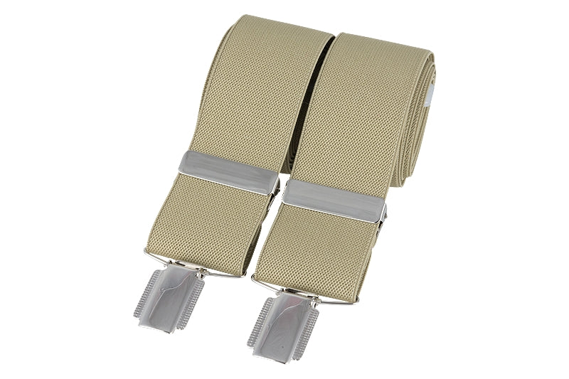 Natural plain 35mm silver clip braces – British Made