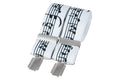 Music Notes on white 35mm silver clip braces