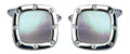Mother of Pearl Port Hole Rhodium Plate Cushion Cufflinks