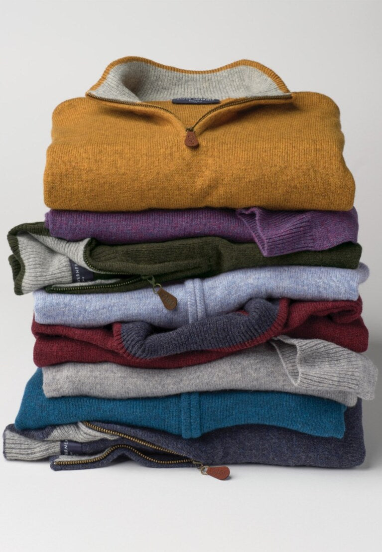 Rutherford Lambswool Blend Quarter Zip Jumper