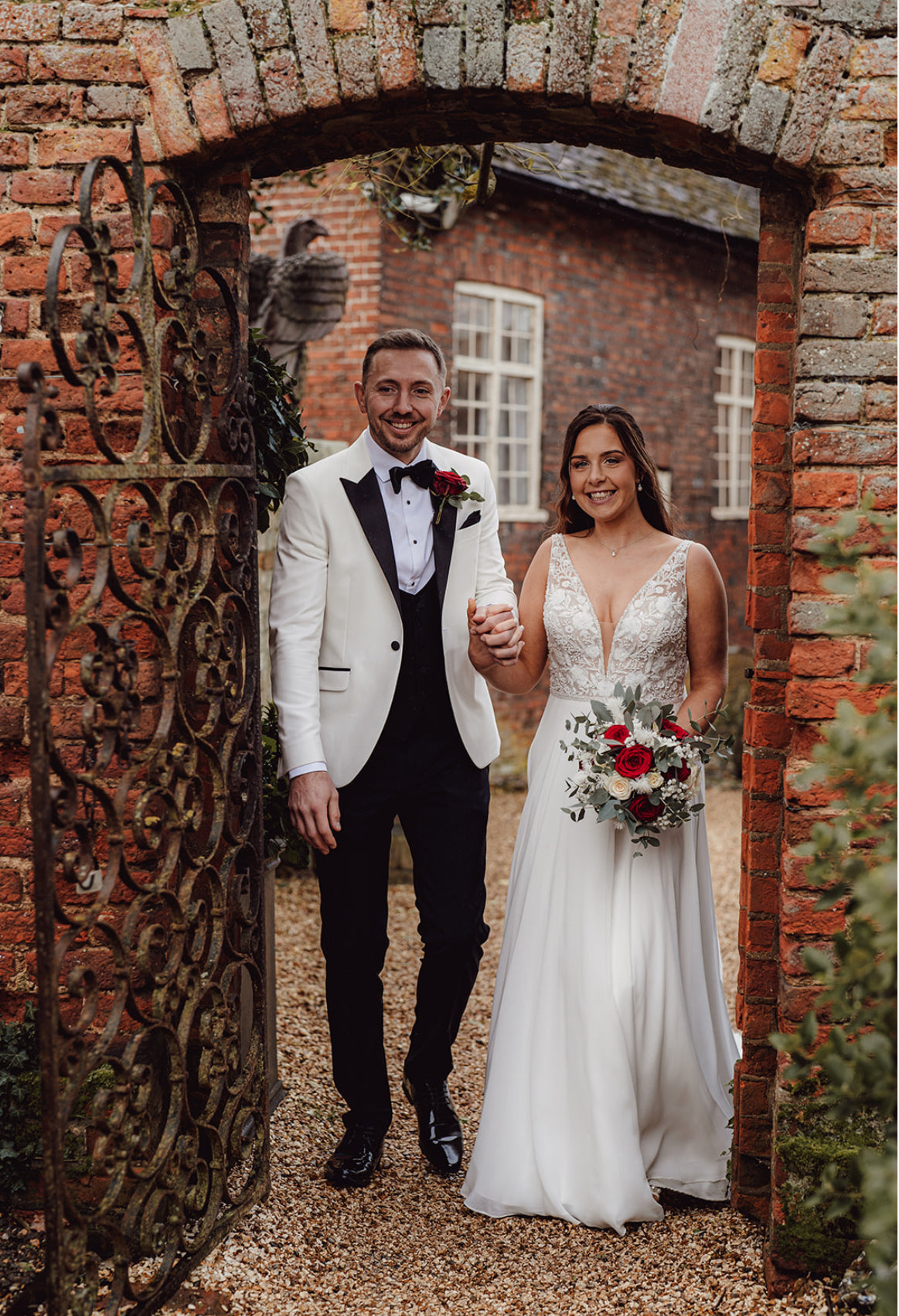 White tux with black lapel shawl collar
