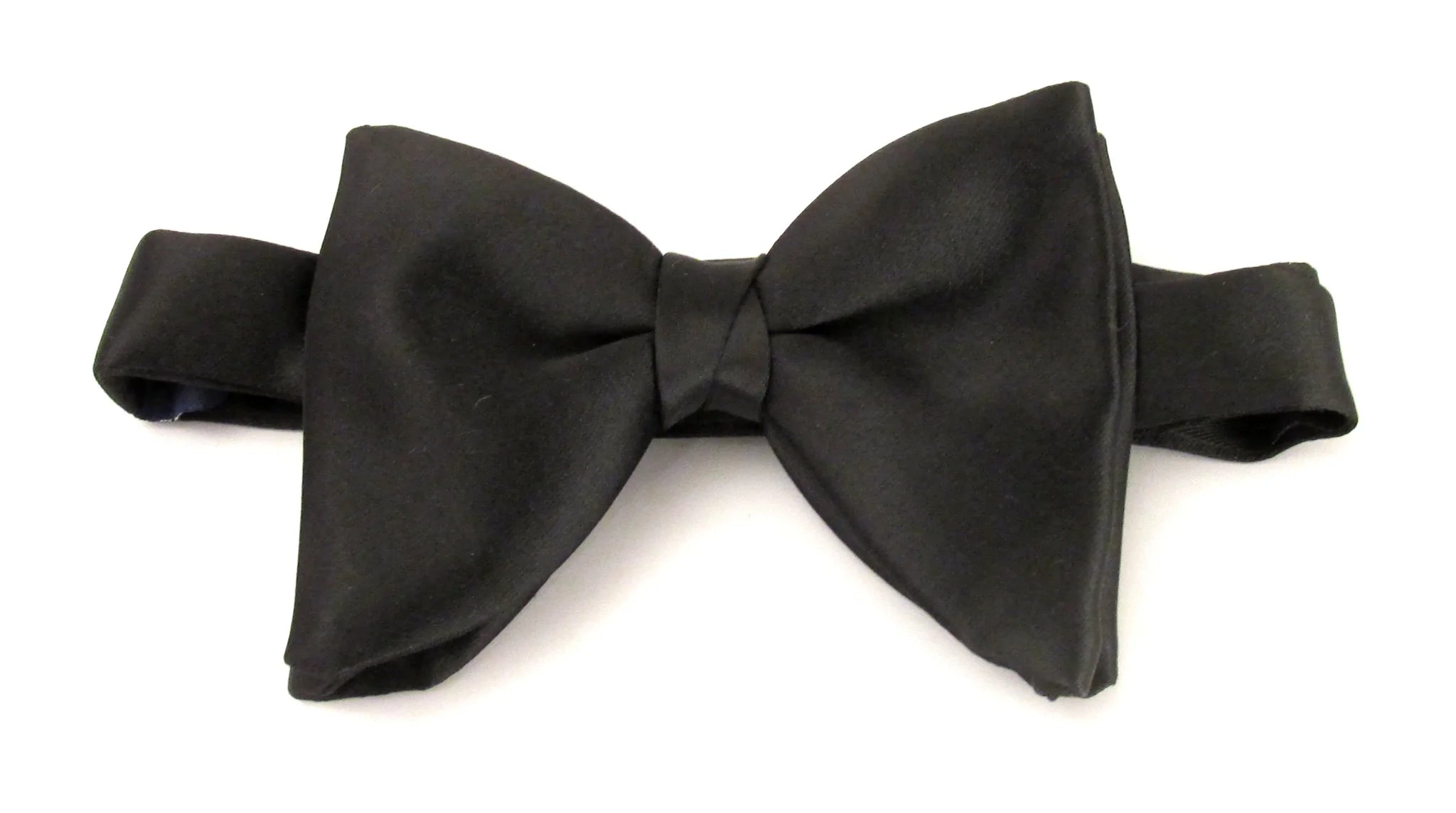 Van Buck Black  Satin Batwing Bow tie