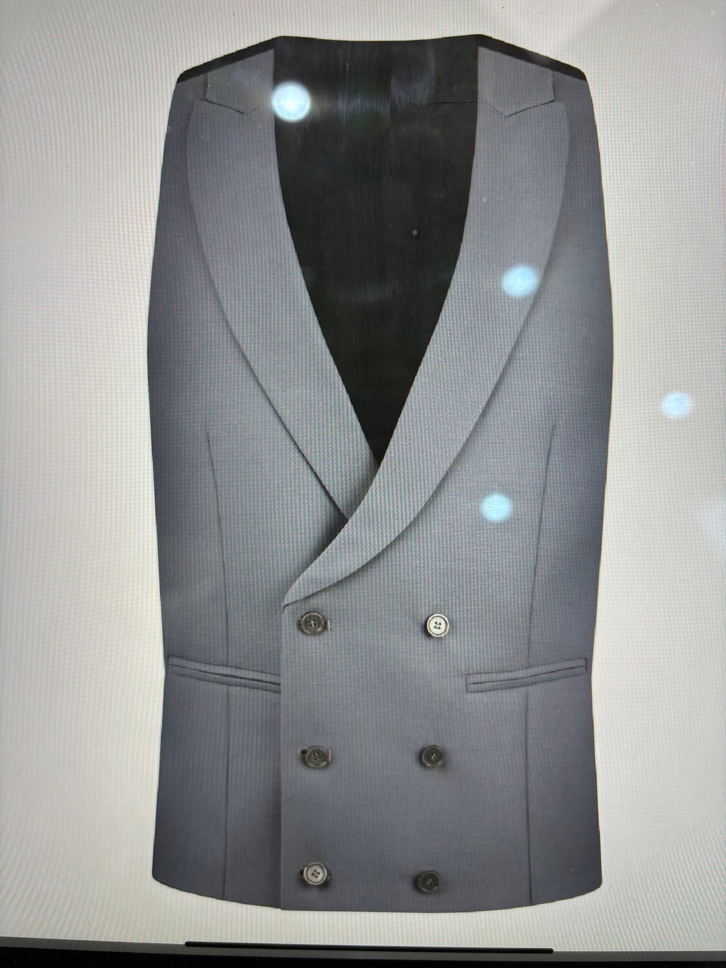 Sandlar double breasted lightweight dove grey ascot waistcoat