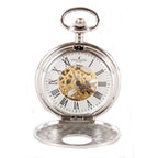 David Aster Silver Patterned Half Hunter Mechanical Pocket Watch