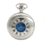 David Aster Silver & Blue Quartz Half Hunter Pocket Watch