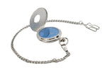 David Aster Silver & Blue Quartz Half Hunter Pocket Watch