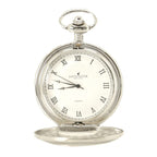 David Aster Silver & White Quartz Half Hunter Pocket Watch