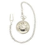 David Aster Silver & White Quartz Half Hunter Pocket Watch