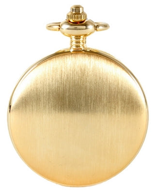 David Aster Gold Brushed Quartz Full Hunter Pocket Watch