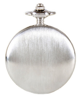 David Aster Silver Brushed Quartz Full Hunter Pocket Watch