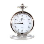 David Aster Silver Brushed Quartz Full Hunter Pocket Watch
