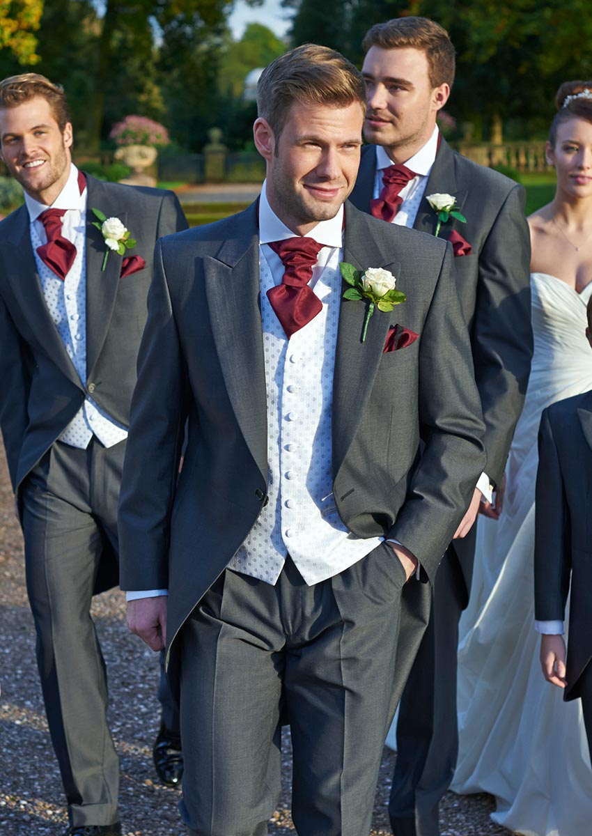 Charcoal Suit Hire - 3 Piece Tails & top hat in black/grey
