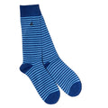 Navy and Blue Narrow Striped Bamboo Socks