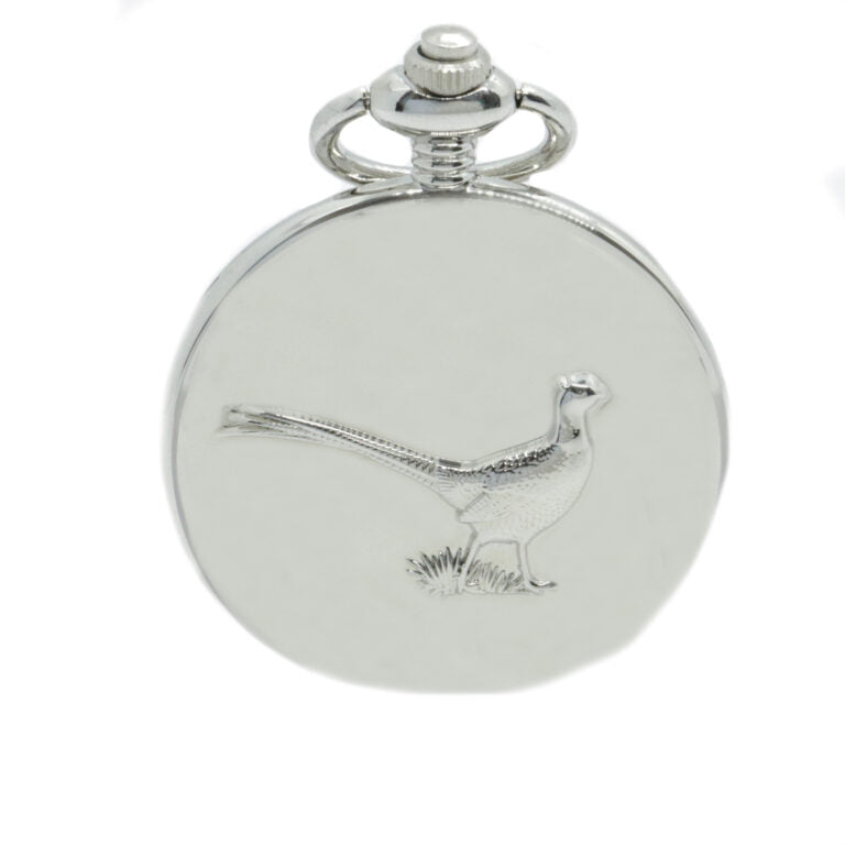 David Aster Pheasant Embossed Quartz Full Hunter Pocket Watch