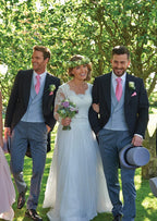 Lightweight 3 piece traditional black formal tails with grey/black Hat - Premium